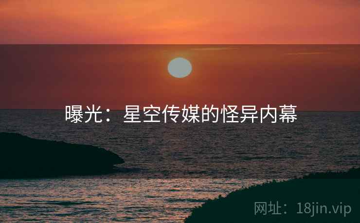 曝光：星空传媒的怪异内幕